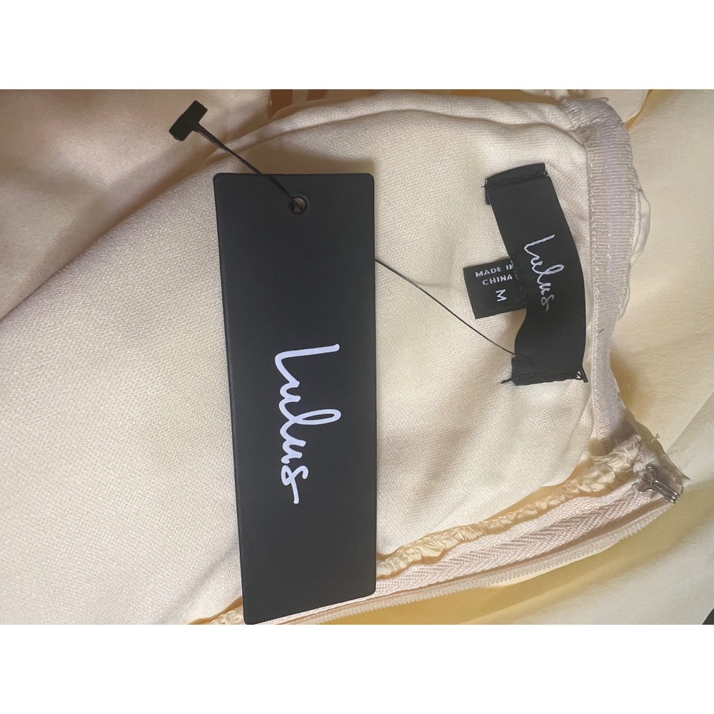 Lulu's Strapless Yellow Maxi Dress with High Slit - Picture 16 of 16